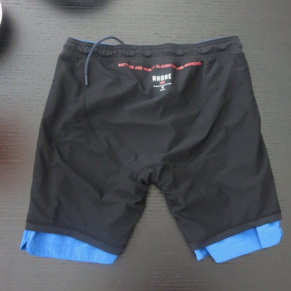 Men's RHONE 2 in 1 Training Running Shorts M 7" Inseam Blue Compression - Picture 12 of 16